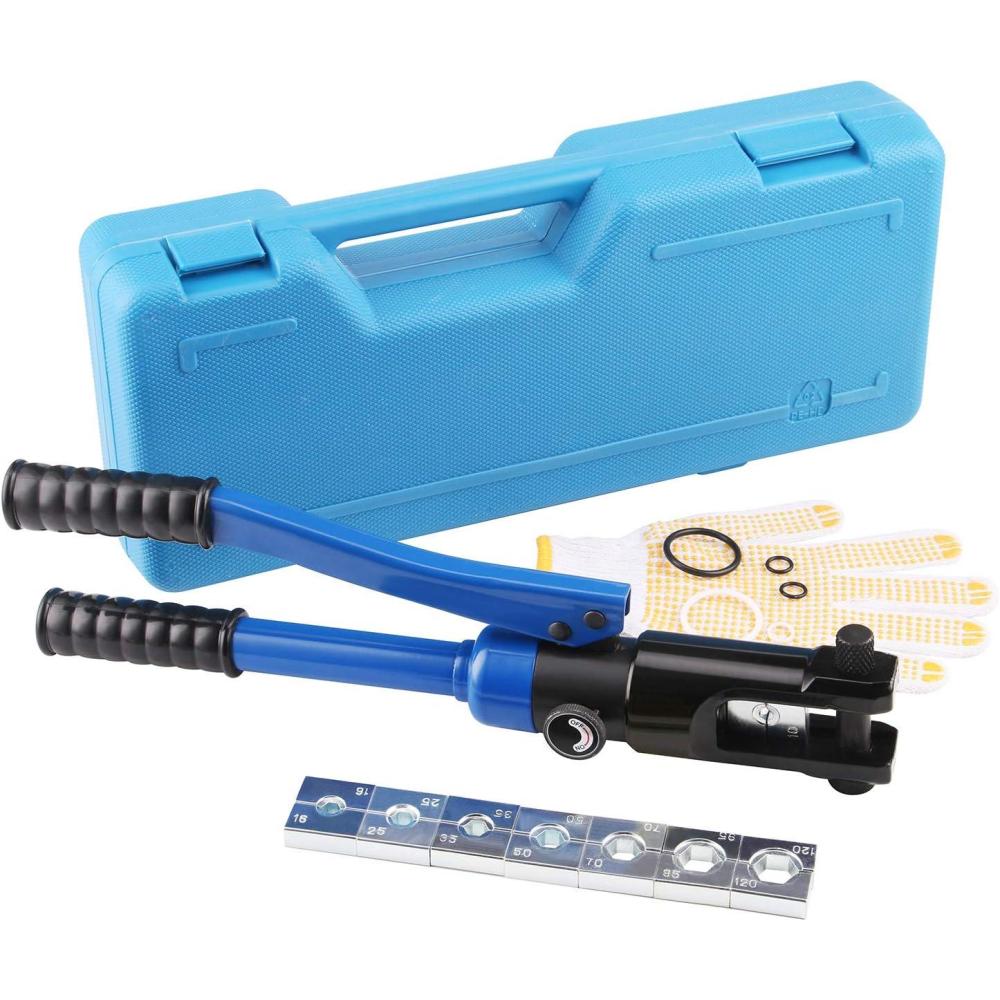 imageLICHAMP Hydraulic Cable Lug Tool 6 AWG to 40 AWG Battery Cable Crimping Tool WIRE Terminal Crimper Set 1202BL