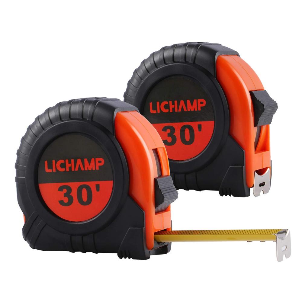 imageLICHAMP Tape Measure 30Foot 2 Pack Bulk Easy Read Measuring Tape Retractable MetricFractional Measurement Tapes 295FT9M by 1Inch