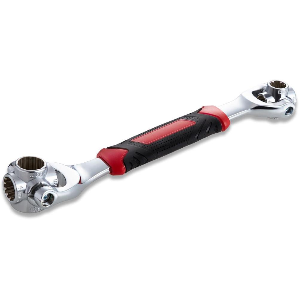 imageLichamp 48in1 Socket Wrench Flexible Multi Functional Dog Bone with Rubber Handle 360 Degree Rotating Head Any Size Standard Span for Auto Repair and More