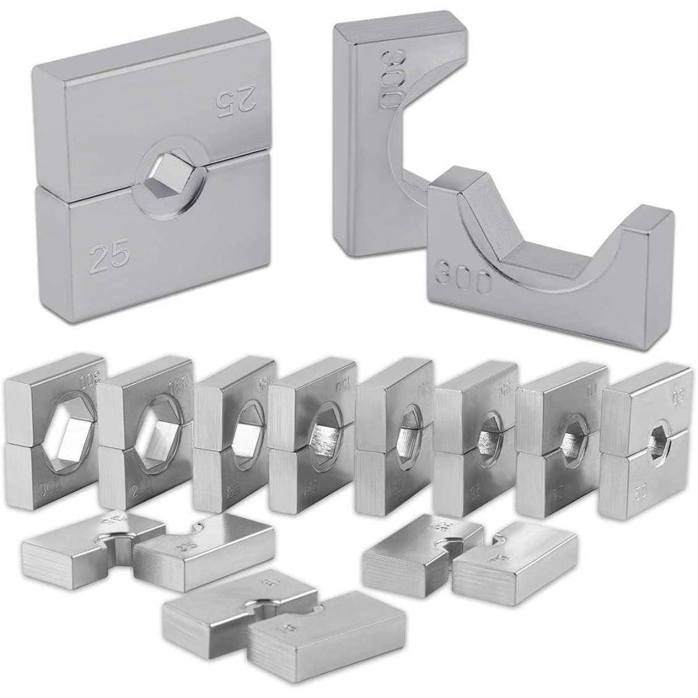 imageLichamp Hydraulic Crimper Replacement Dies Hex Lug Dies for Steel Cable or Terminal Crimper Tool 11 Sizes from 4 AWG to 600 MCM 1611SL