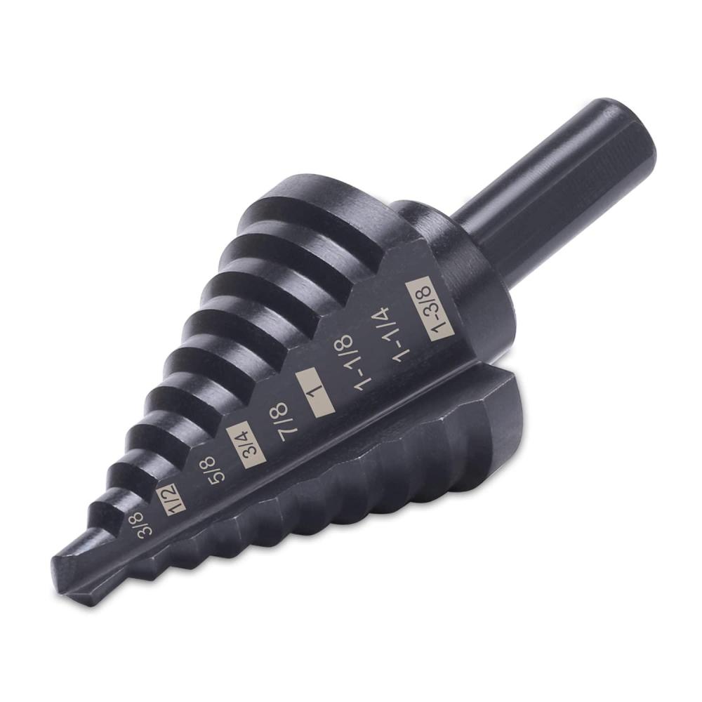 imageLichamp Step Drill Bit Set for Metal Sheet Heavy Duty 4Piece Genuine M2 HSS Step Up Down Drill Bits Stepper Unibit for Steel Hole 28 Sizes from 18 to 12 inches10 Sizes  14 to 138