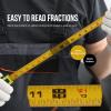 LICHAMP Tape Measure 25 ft, 6 Pack Bulk Easy Read Measuring Tape Retractable with Fractions 1/8, Multipack Measurement Tapes 25-Foot by 1-Inch, C6RD(Orange)