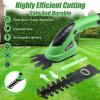 Lichamp 2-in-1 Electric Hand Held Grass Shear Hedge Trimmer Shrubbery Clipper Cordless Battery Powered Rechargeable for Garden and Lawn, CGS-3601 Grass Green(Green)