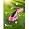 Lichamp 2-in-1 Electric Hand Held Grass Shear Hedge Trimmer Shrubbery Clipper Cordless Battery Powered Rechargeable for Garden and Lawn, CGS-3601 Grass Green(Pink)
