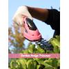 Lichamp 2-in-1 Electric Hand Held Grass Shear Hedge Trimmer Shrubbery Clipper Cordless Battery Powered Rechargeable for Garden and Lawn, CGS-3601 Grass Green(Pink)