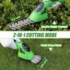 Lichamp 2-in-1 Electric Hand Held Grass Shear Pink Hedge Trimmer Shrubbery Clipper Cordless Battery Powered Rechargeable for Garden and Lawn, CGS3602PK Pink(Green)