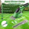Lichamp 2-in-1 Electric Hand Held Grass Shear Pink Hedge Trimmer Shrubbery Clipper Cordless Battery Powered Rechargeable for Garden and Lawn, CGS3602PK Pink(Green)