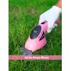 Lichamp 2-in-1 Electric Hand Held Grass Shear Pink Hedge Trimmer Shrubbery Clipper Cordless Battery Powered Rechargeable for Garden and Lawn, CGS3602PK Pink(Pink)
