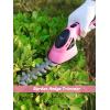 Lichamp 2-in-1 Electric Hand Held Grass Shear Pink Hedge Trimmer Shrubbery Clipper Cordless Battery Powered Rechargeable for Garden and Lawn, CGS3602PK Pink(Pink)
