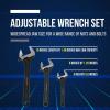 Lichamp 3-Piece CR-V Adjustable Wrenchs Set, Industrial Grade Drop Forged Chrome Vanadium Steel Black Oxide Finish Wide Jaw, 6, 8, 10 Inch