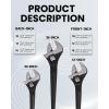 Lichamp 4Pcs 10, 12, 16in Spud Wrench Set with Iron Worker Tool Bag, Alloy Steel, Black Oxide Finish, Open End, Model ASW-S304BK, Wrench Set