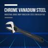 Lichamp 4-Piece CR-V Adjustable Wrench Set, Industrial Grade Drop Forged Chrome Vanadium Steel Black Oxide Finish Wide Jaw, 6, 8, 10, 12 Inch