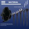 Lichamp 6 Piece Spud Wrench Set, Adjustable 10-16 Inches, Dual Head Ratchet, Scaffold Wrench, Iron Work Bolt Bags