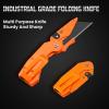 Lichamp 6-Pack Folding Utility Knife Box Cutter, Quick Change Razor Knife Utility Pocket Construction Blade, (Silver, C6SL)(Orange)