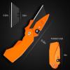 Lichamp 6-Pack Folding Utility Knife Box Cutter, Quick Change Razor Knife Utility Pocket Construction Blade, (Silver, C6SL)(Orange)