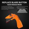 Lichamp 6-Pack Folding Utility Knife Box Cutter, Quick Change Razor Knife Utility Pocket Construction Blade, (Silver, C6SL)(Orange)