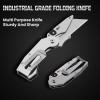 Lichamp 6-Pack Folding Utility Knife Box Cutter, Quick Change Razor Knife Utility Pocket Construction Blade, (Silver, C6SL)(Silver)
