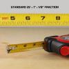 Lichamp Auto Lock Tape Measure 25FT 4 Pack, Retractable and Easy Read Measuring Tape Bulk Set with 1/8 inch Fraction, F4RD