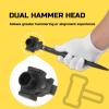 Lichamp Spud Ratchet Wrench with Hammer Head, 3/4″ x 7/8″ Dual End Socket Ratcheting Podger Scaffold Spud Wrench Long Handle Bar Hammer for Construction Works, Black