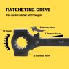 Lichamp Spud Ratchet Wrench with Hammer Head, 3/4″ x 7/8″ Dual End Socket Ratcheting Podger Scaffold Spud Wrench Long Handle Bar Hammer for Construction Works, Black
