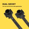 Lichamp Spud Ratchet Wrench with Hammer Head, 3/4″ x 7/8″ Dual End Socket Ratcheting Podger Scaffold Spud Wrench Long Handle Bar Hammer for Construction Works, Black