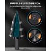 Lichamp Step Drill Bit Set for Metal Sheet Heavy Duty, 4-Piece Genuine M2 HSS Step Up Down Drill Bits Stepper Unibit for Steel Hole, 28 Sizes from 1/8 to 1/2 inches(19 Sizes Straight  3/16″ to 1-3/8″)