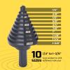 Lichamp Step Drill Bit Set for Metal Sheet Heavy Duty, 4-Piece Genuine M2 HSS Step Up Down Drill Bits Stepper Unibit for Steel Hole, 28 Sizes from 1/8 to 1/2 inches(10 Sizes  1/4″ to 1-3/8″)