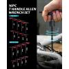 Lichamp T Handle Allen Wrench Set SAE, 8 Piece Heavy Duty Standard Long Tee Handle Allen Hex Key Set, 5/64-3/8 inch(5/64 – 3/8 inch  2 – 10mm)