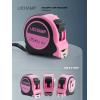 Lichamp Tape Measure 25 Feet, Pink Tape Measure 3 Pack 25ft x 1in with 1/8 Fractions, 0325PK