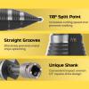 Lichamp Unibit Step Drill Bit, Genuine HSS M2 Impact Wrench Stepper Bit, 19 Sizes from 3/16″ to 1-3/8″, Dual Straight Grooved with 1/2″ Square Drive, A5BK