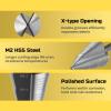 Lichamp Unibit Step Drill Bit for Metal, Genuine HSS M2 Drill Stepper Bit for Hard Metal Heavy Duty, 19 Sizes from 3/16″ to 1-3/8″, Dual Straight Grooved with Hex Drive, A4BK