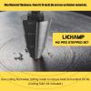 Lichamp Unibit Step Drill Bit for Metal, Genuine HSS M2 Drill Stepper Bit for Hard Metal Heavy Duty, 19 Sizes from 3/16″ to 1-3/8″, Dual Straight Grooved with Hex Drive, A4BK