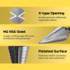Lichamp Unibit Step Drill Bit for Metal, Genuine M2 Drill Stepper Bit for Hard Metal Heavy Duty, 12 Sizes from 3/16″ to 7/8″, Dual Straight Grooved with Hex Drive, A3BK
