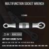 Lichamp Universal Wrench EDC Pocket Wrench Multi 23 Sizes from 1/4 to 3/4 inch and 7mm to 19mm