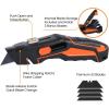 Lichamp Utility Knife 4 Pack, Quick-Change Razor Box Cutter 2-in-1 Retractable Knives and Folding Knife Set, Blade Storage in handle with 16-Pieces SK2 Blades Included