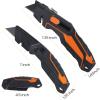 Lichamp Utility Knife 4 Pack, Quick-Change Razor Box Cutter 2-in-1 Retractable Knives and Folding Knife Set, Blade Storage in handle with 16-Pieces SK2 Blades Included