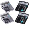 LICHAMP Desk Calculators with Big Buttons and Large Display, Office Desktop Calculator Basic 12 Digit with Solar Power and AA Battery (4 Packs Included), 4 Bulk Pack