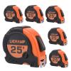 LICHAMP Tape Measure 25 ft, 6 Pack Bulk Easy Read Measuring Tape Retractable with Fractions 1/8, Multipack Measurement Tapes 25-Foot by 1-Inch, C6RD(Orange)