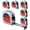 LICHAMP Tape Measure 25 ft with Magnetic, 6 Pack Bulk Easy Read Chrome Measuring Tape Retractable with Fractions 1/8, Measurement Tapes 25-Foot by 1-Inch, Square