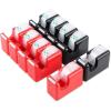 Lichamp 10 Pack Office Desktop Tape Dispenser Includes 10 Rolls of 1 Inch Core Tapes 3/4 in x 1000 in, Red and Black Desk Tape Dispensers Non-Skid Base, Great for School, Office and Home