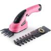 imageLichamp 2in1 Electric Hand Held Grass Shear Hedge Trimmer Shrubbery Clipper Cordless Battery Powered Rechargeable for Garden and Lawn CGS3601 Grass GreenPink