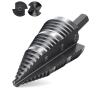 Lichamp Step Drill Bit Set for Metal Sheet Heavy Duty, 4-Piece Genuine M2 HSS Step Up Down Drill Bits Stepper Unibit for Steel Hole, 28 Sizes from 1/8 to 1/2 inches(19 Sizes Straight  3/16″ to 1-3/8″)