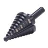 Lichamp Step Drill Bit Set for Metal Sheet Heavy Duty, 4-Piece Genuine M2 HSS Step Up Down Drill Bits Stepper Unibit for Steel Hole, 28 Sizes from 1/8 to 1/2 inches(10 Sizes  1/4″ to 1-3/8″)