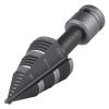 Lichamp Unibit Step Drill Bit, Genuine HSS M2 Impact Wrench Stepper Bit, 19 Sizes from 3/16″ to 1-3/8″, Dual Straight Grooved with 1/2″ Square Drive, A5BK