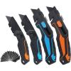 Lichamp Utility Knife 4 Pack, Quick-Change Razor Box Cutter 2-in-1 Retractable Knives and Folding Knife Set, Blade Storage in handle with 16-Pieces SK2 Blades Included