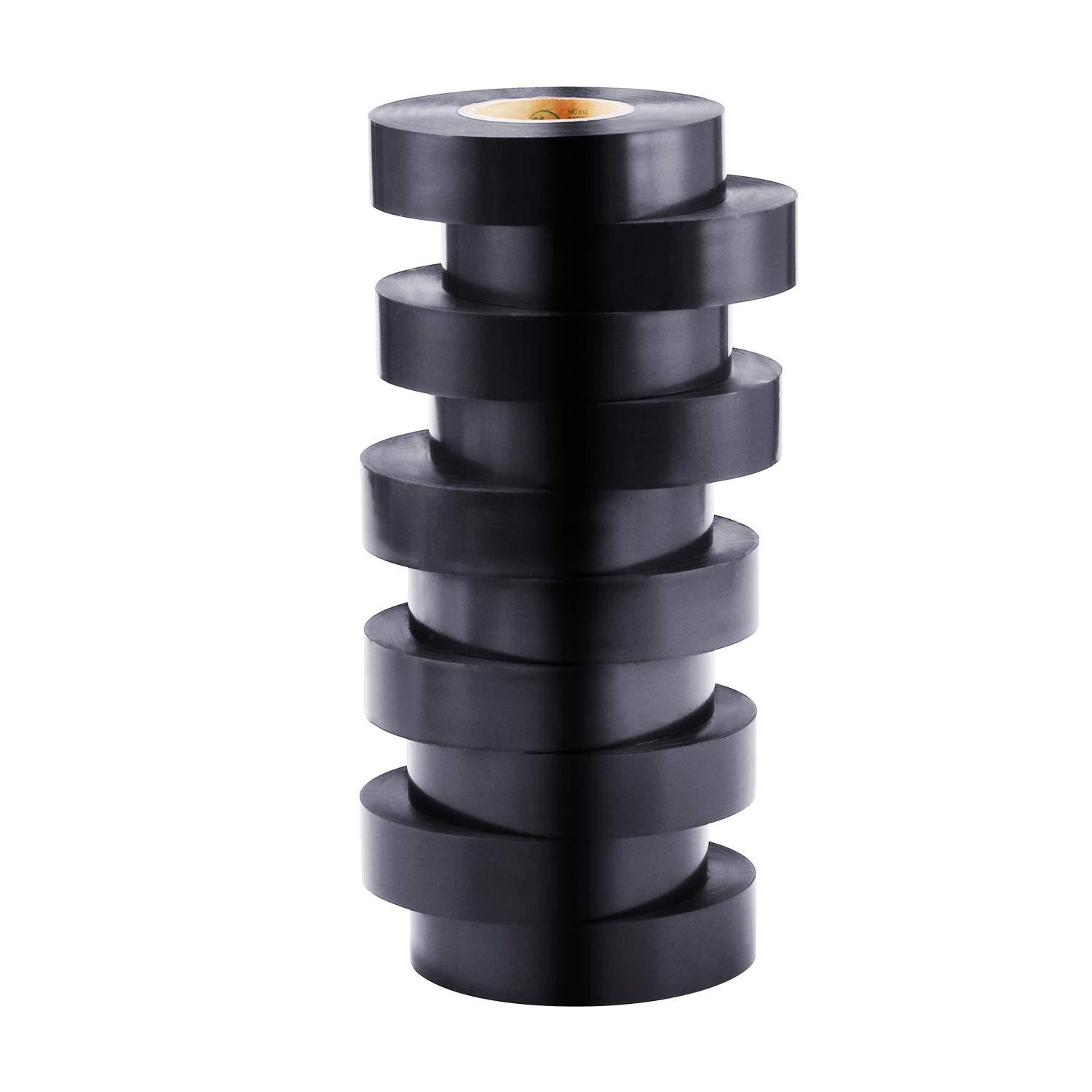 imageLichamp 10Pack Black Electrical Tape Waterproof 34 in x 66ft Industrial Grade ULCSA Listed High Temp Electrical Tape Electric Super Vinyl