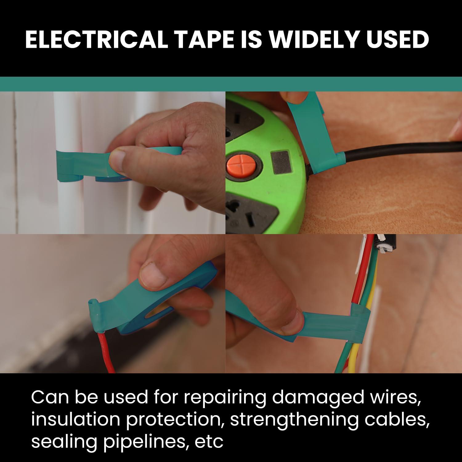 imageLichamp 10Pack Green Electrical Tape Waterproof 34 in x 66ft Industrial Grade ULCSA Listed High Temp Electrical Tape Green Electric Super Vinyl