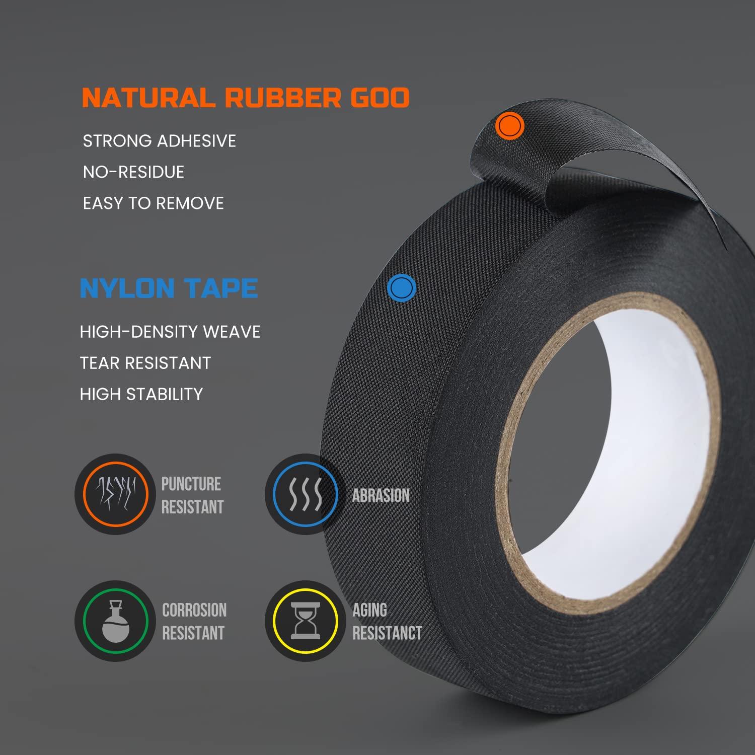 imageLichamp 6Pack Cloth Electrical Tape Automotive 34 in x 66ft x 59 mil No Residue Fabric Wire Harness Tape High Temp Wiring Loom Tapes B206