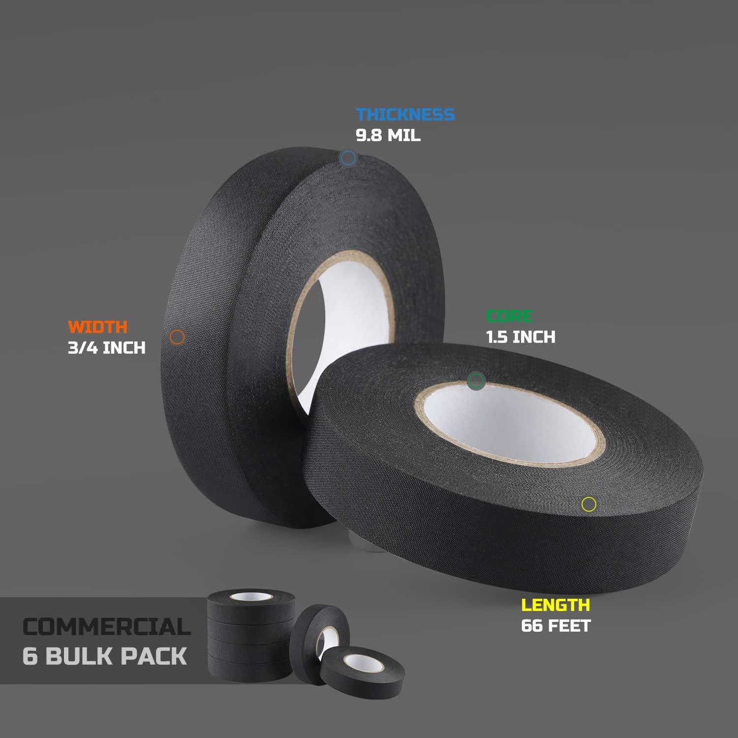 imageLichamp 6Pack Cloth Electrical Tape Automotive Thicked 98 mil x 34 in x 66ft No Residue Fabric Wire Harness Tape High Temp Wiring Loom Tapes B106