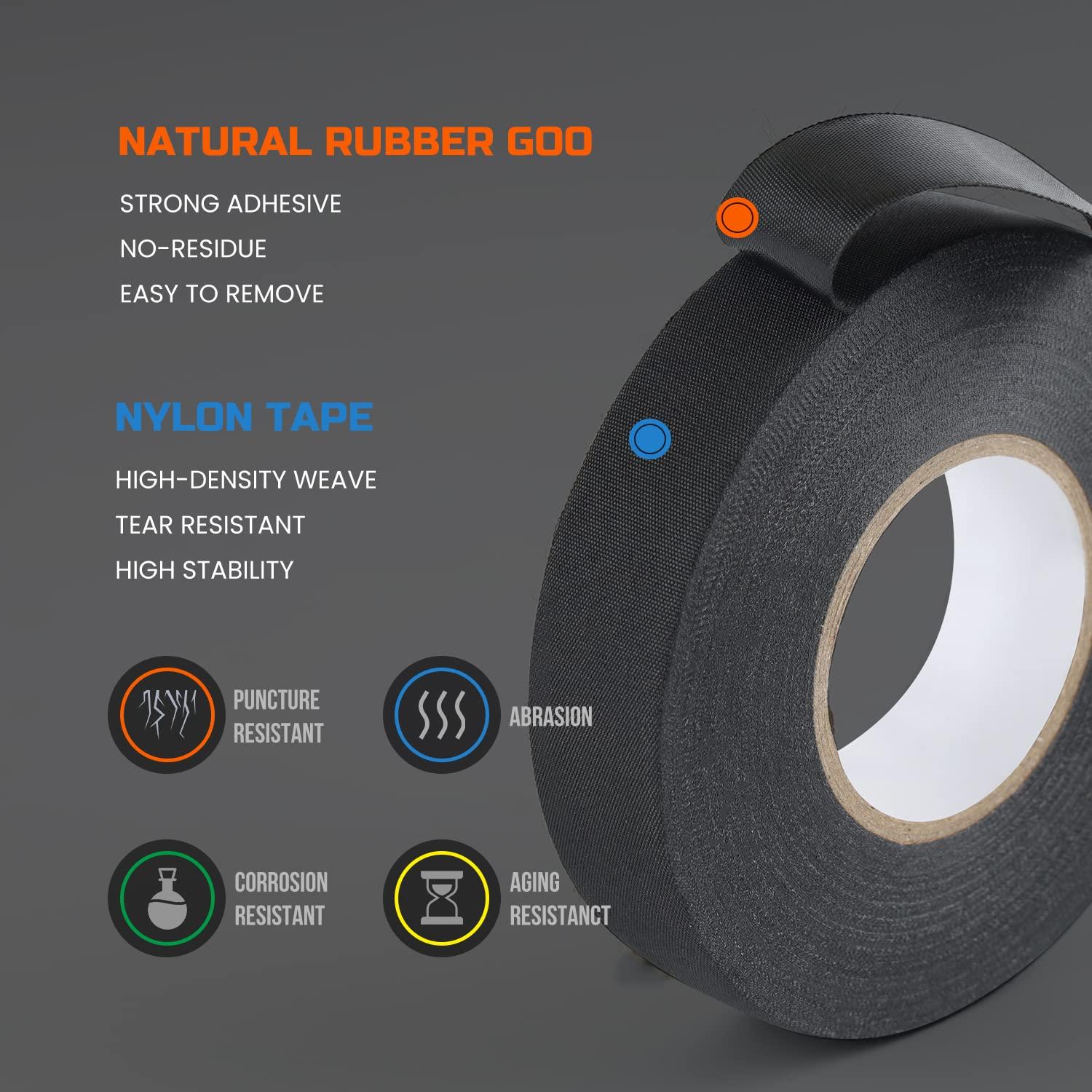 imageLichamp 6Pack Cloth Electrical Tape Automotive Thicked 98 mil x 34 in x 66ft No Residue Fabric Wire Harness Tape High Temp Wiring Loom Tapes B106